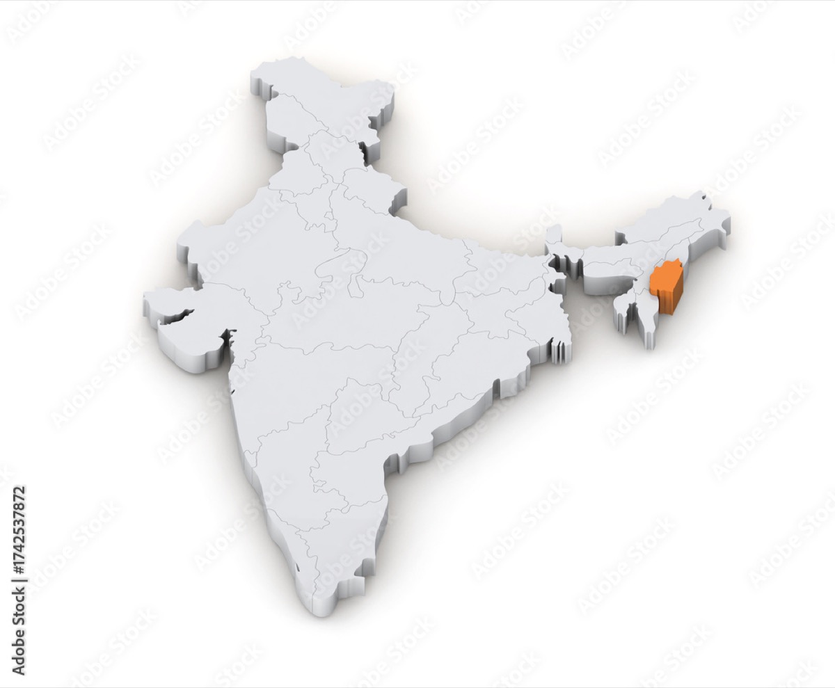 Map showing Manipur, India